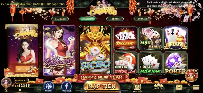 Cạnh tranh kịch tính với game bài Camp88