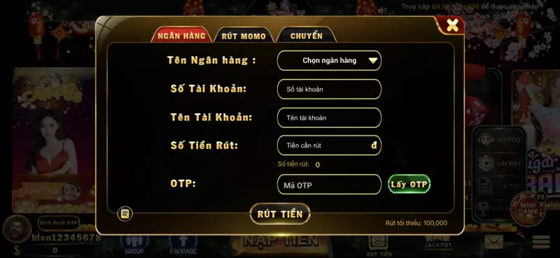 Kiểm tra thông tin kỹ lưỡng khi thiết lập lệnh rút tiền